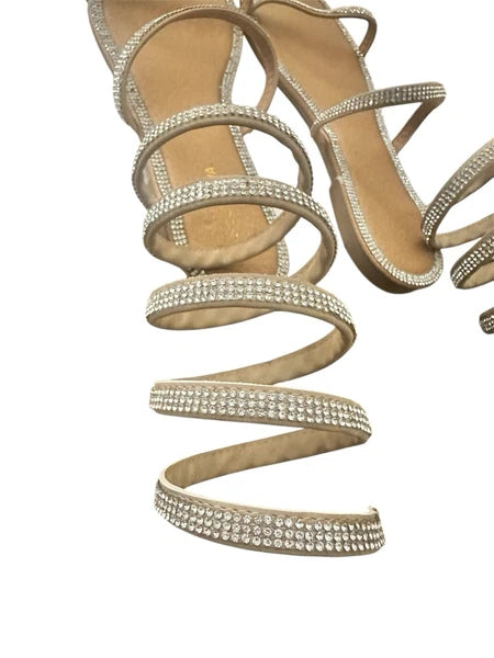Fashion Nova Silver Spiral Sandals Sz:9