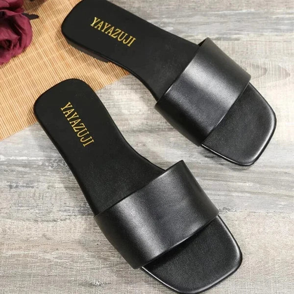 Fashion Single Band Slide Sandals Slipper Summer New Sandy Beach Flat Shoes