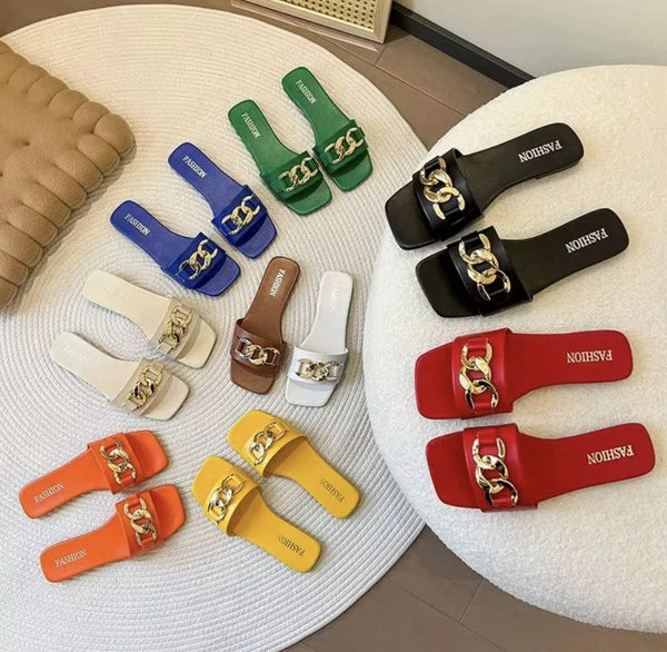 Ladies Womens Flat Slip On Fashion Slides Mules Sliders Summer Beach Sandals