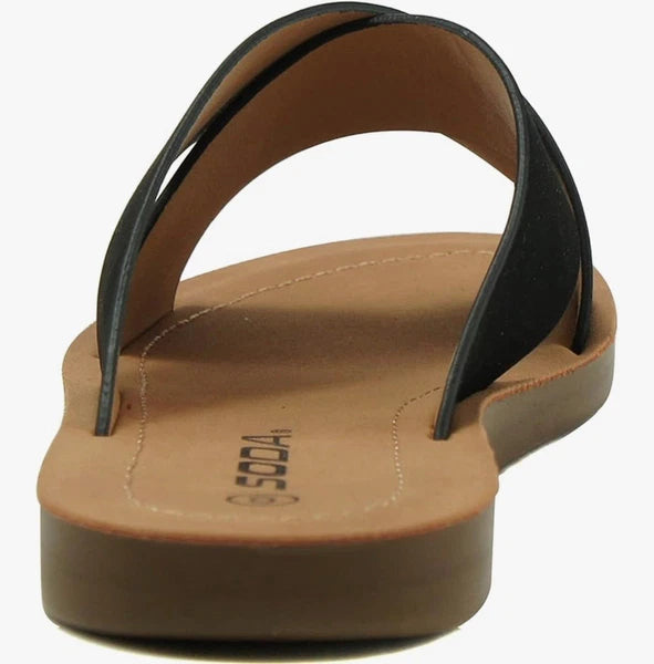Black Slide Sandals sz 6 spring summer boho folk indie quiet luxury Classic NEW