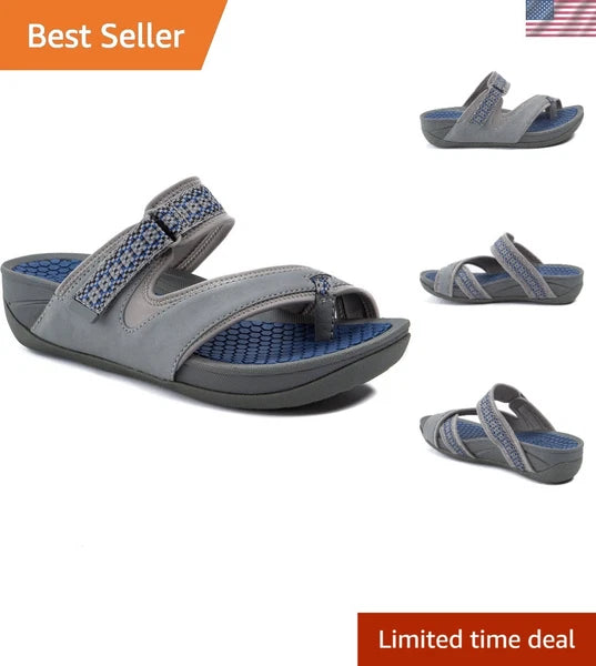 Fashionable Women's Mule Sandals with Asymmetrical Toe Strap & All-Day Comfort