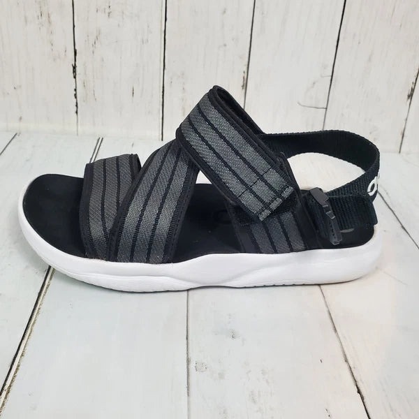 Adidas 90s Style Sandal Slides Women's Size 7 Black White Comfy Straps Stretch