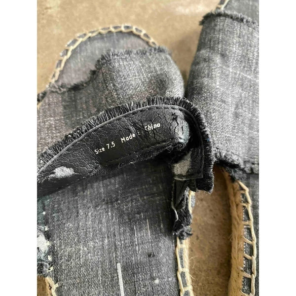 Dolce Vita Espadrille Slides Frayed Denim Slip On Sandals Casual Shoes 7.5