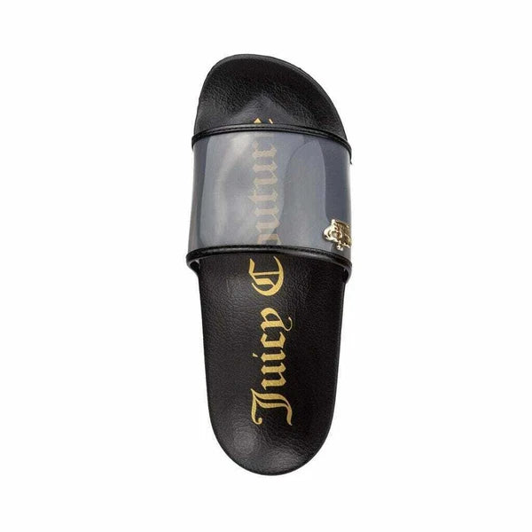 New Women's Juicy Couture Wyndows Fashion Slide Sandal Black Lucite [WJ03147W]