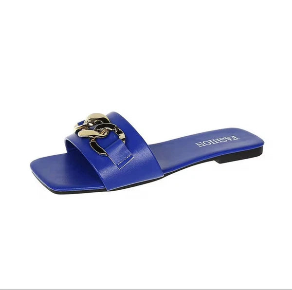 Ladies Womens Flat Slip On Fashion Slides Mules Sliders Summer Beach Sandals