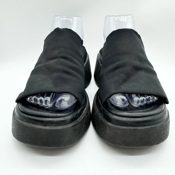 90’s Retro Style Elastic Strap Platform Slides x Montego Bay Club Black Size 9.5