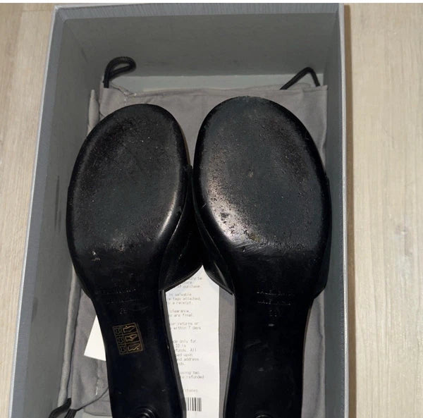 BALENCIAGA Groupie BB Logo Slide Sandal - Black/ Gold Sz 8 $875