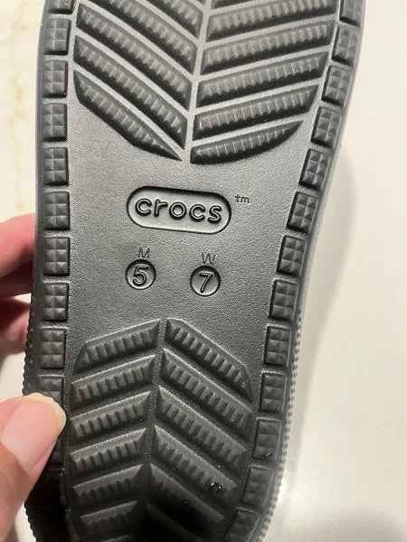 Crocs Unisex Classic Two-Strap Slide Sandals Black Women 7 Mens 5 Black Outdooor