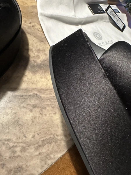 Black VERSACE MEDUSA '95 BIGGIE Platform Slide Sandal Sz 9 SOLD OUT EXCELLENT