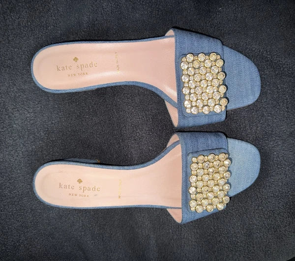 $278 Kate Spade New York Mazie Crystal Bling Embellishment Mule Sandal 8