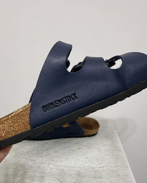 Birkenstock FLORIDA 3 Multi-strap Sandal BLUE Soft Footbed NWOT Size 38 W7 M5