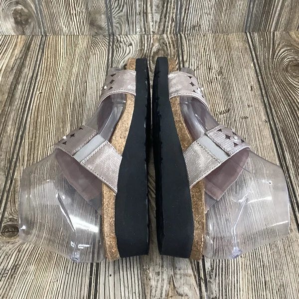 Naot Womens Size 36-5 US Susan Wedge Slide Sandals Metallic Rhinestones Leather