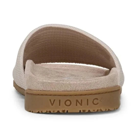 HOT PRICE New Style Vionic Women's Evie Knit Slide Sandal, Cream