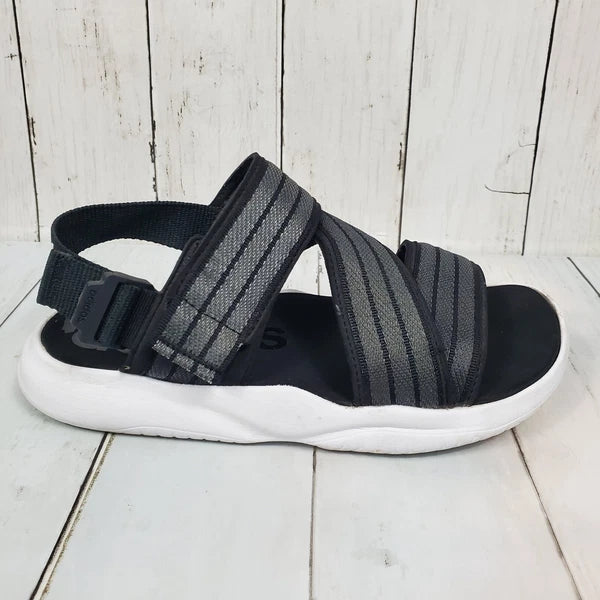 Adidas 90s Style Sandal Slides Women's Size 7 Black White Comfy Straps Stretch