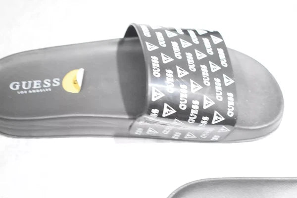 Guess Black Logo Slide Sandals, Size 8, Comfortable Slip-On Style