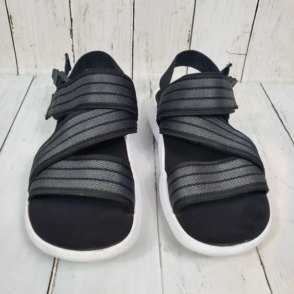 Adidas 90s Style Sandal Slides Women's Size 7 Black White Comfy Straps Stretch