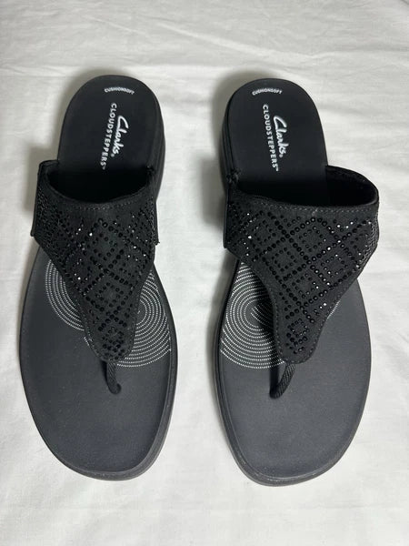 Clarks Women's Black Sandals flip flop style women size 10 New without tag
