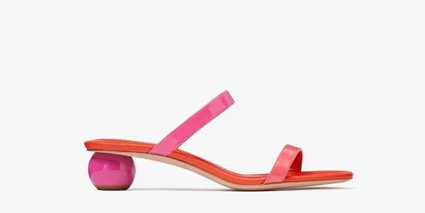 KATE SPADE NIB $228 Pink Coral Palm Springs Patent Leather Slide Sandals 8.5