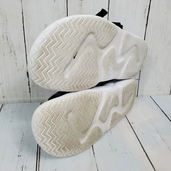 Adidas 90s Style Sandal Slides Women's Size 7 Black White Comfy Straps Stretch