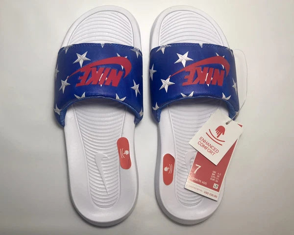 NIKE VICTORI ONE Women's Printed Slide Size 7 White/Multicolor Style #CN9676 400