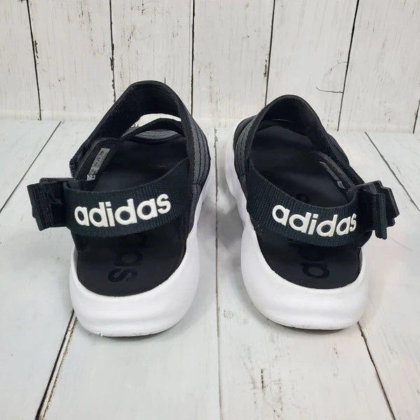 Adidas 90s Style Sandal Slides Women's Size 7 Black White Comfy Straps Stretch