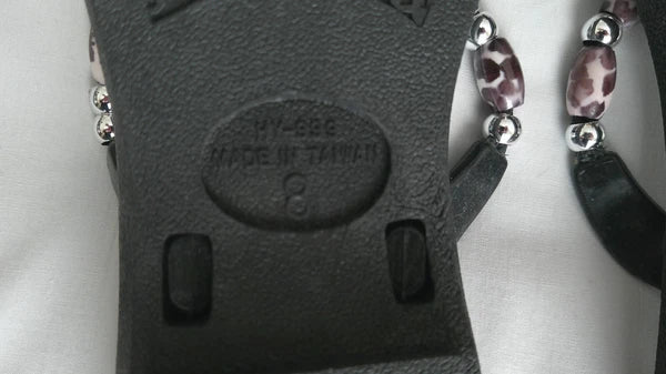 GrandCo Silver Thong Slide-on Sandal Bead Straps Silver 1" Heel Size 8M