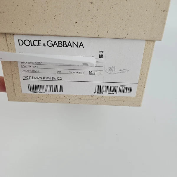 DOLCE&GABBANA Bianca White Slide Sandals New