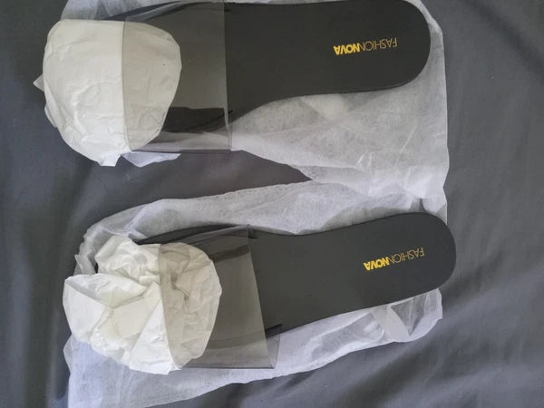 Fashion Nova Night Slides Black Size 11