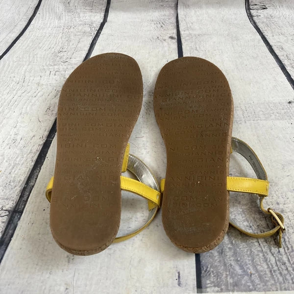 GIANNI BINI Sandal Womens 8 Windsor731 Empre Braided Leather Yellow Thong Flat