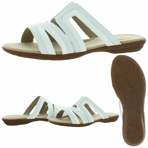 Clark's Collection Sandals Womens Ada Lilah Slip-On OrthoLite Comfort Retail $90