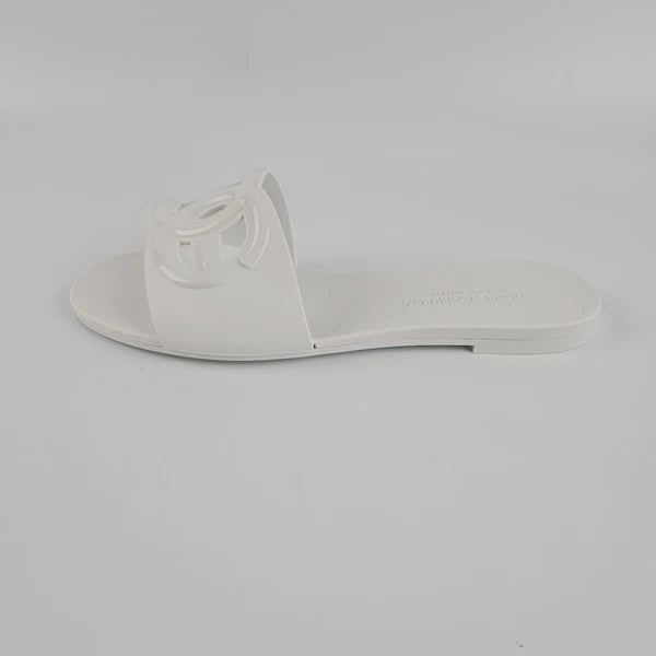 DOLCE&GABBANA Bianca White Slide Sandals New