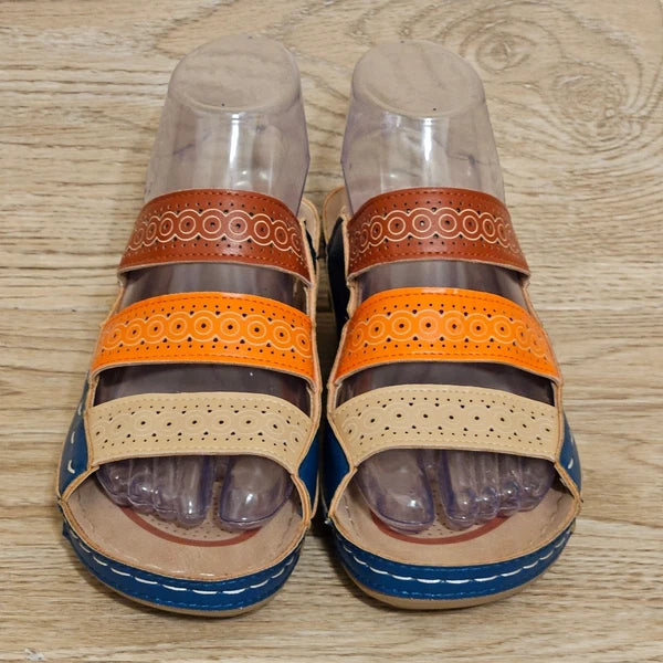 Colorblock Wedge Slide Sandals Fashion Summer Sandals Womens Size US 7 (EUR 38)