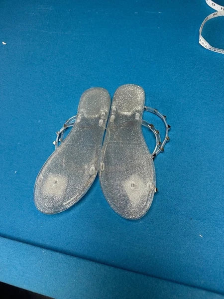 Fashion Nova Jelly Sandals, Size 9 Silver