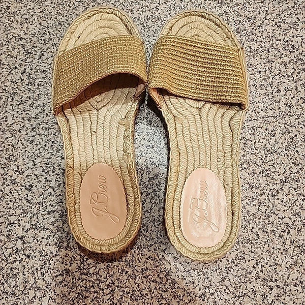 J.CREW VALENCIA ESPADRILLE SANDALS SLIDES SIZE 8 Style BH419