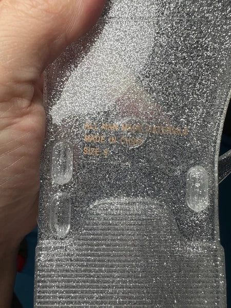 Fashion Nova Jelly Sandals, Size 9 Silver