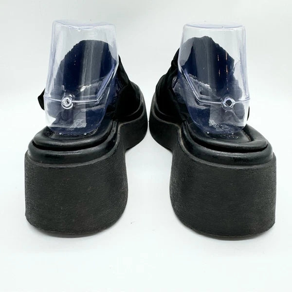 90’s Retro Style Elastic Strap Platform Slides x Montego Bay Club Black Size 9.5