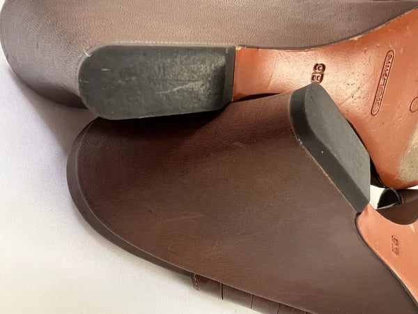 Cole Haan Air Huarache Slide Sandal Womens 9 Slip On Leather Carob Oxblood Wedge