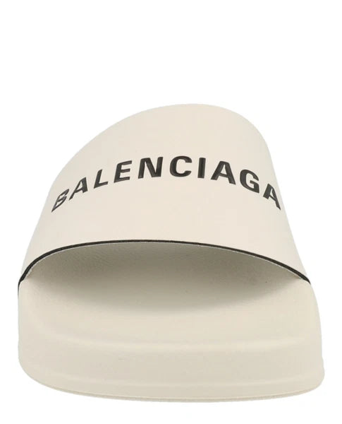 Balenciaga Unisex-Child Logo Pool Slides