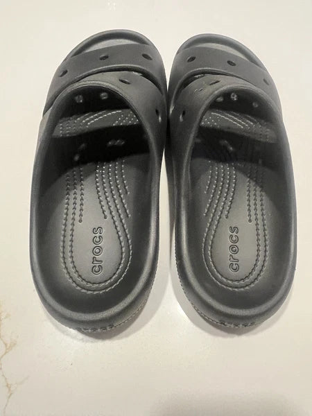 Crocs Unisex Classic Two-Strap Slide Sandals Black Women 7 Mens 5 Black Outdooor