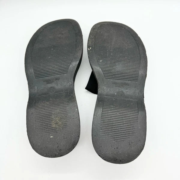 90’s Retro Style Elastic Strap Platform Slides x Montego Bay Club Black Size 9.5