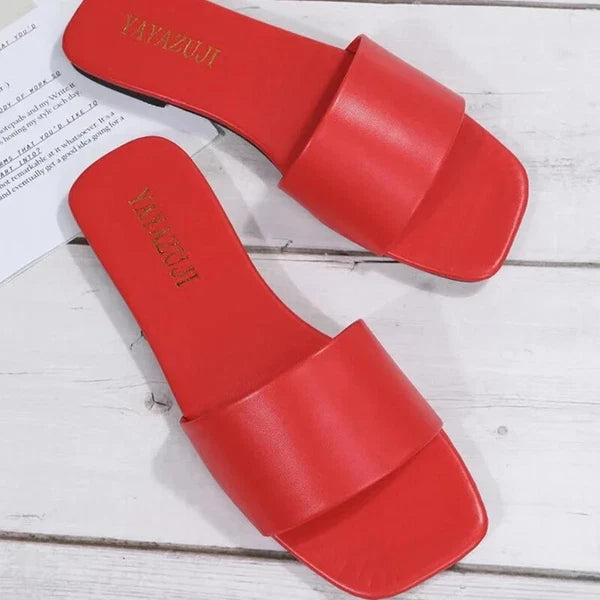 Fashion Single Band Slide Sandals Slipper Summer New Sandy Beach Flat Shoes