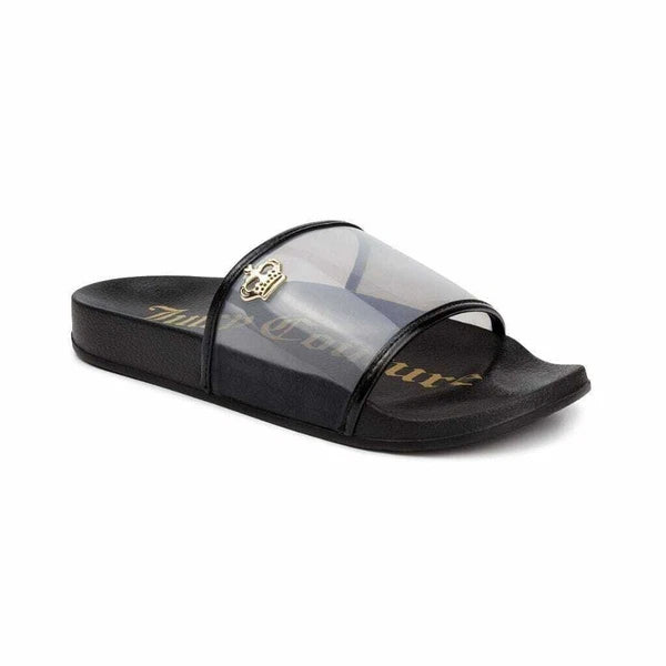 New Women's Juicy Couture Wyndows Fashion Slide Sandal Black Lucite [WJ03147W]