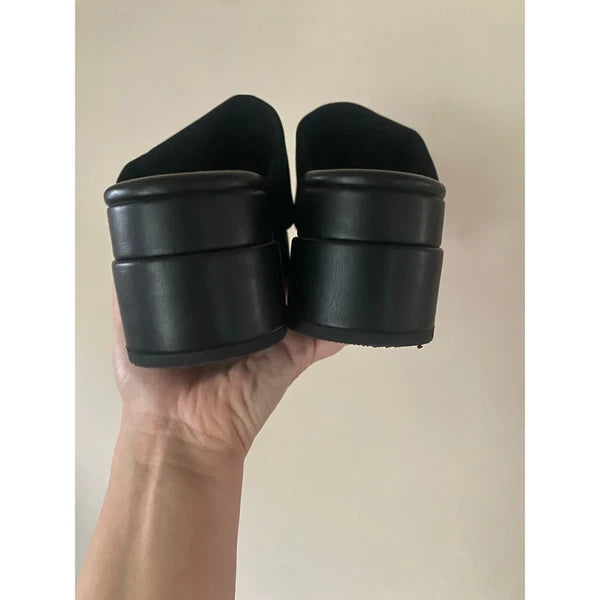 EUC Steve Madden “Bendable” / “Slinky” Style Platform Slides Black Size 8