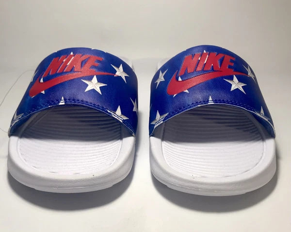 NIKE VICTORI ONE Women's Printed Slide Size 7 White/Multicolor Style #CN9676 400