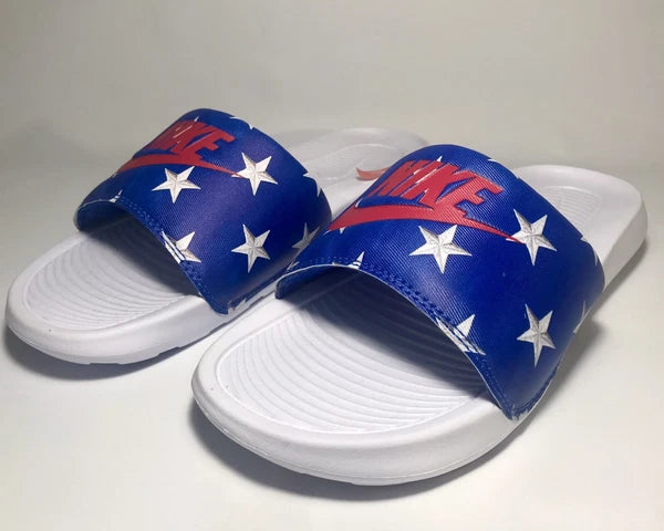 NIKE VICTORI ONE Women's Printed Slide Size 7 White/Multicolor Style #CN9676 400