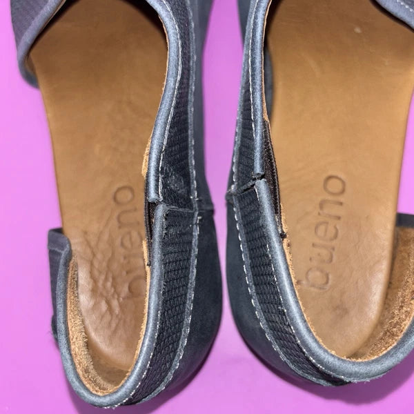 Bueno Tahiti Blue Soft Leather Open Toe Sandals WMS Sz 11/42 Comfort EUC (0421)