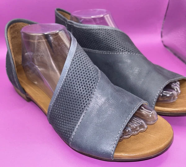Bueno Tahiti Blue Soft Leather Open Toe Sandals WMS Sz 11/42 Comfort EUC (0421)