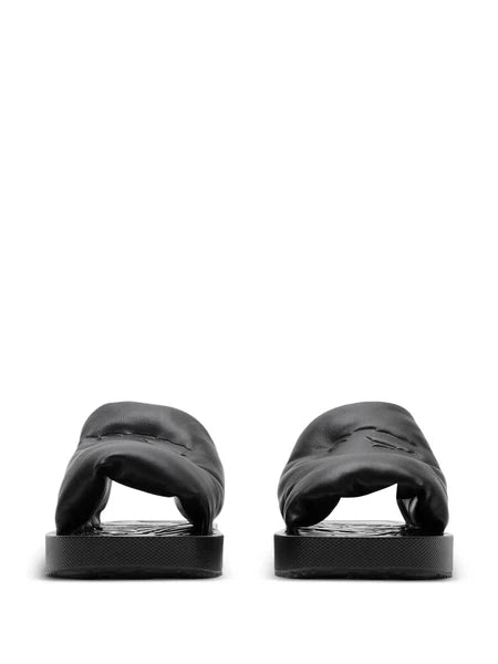 Burberry EKD Slab Leather Slides, Brand Size 36 ( US Size 6 )