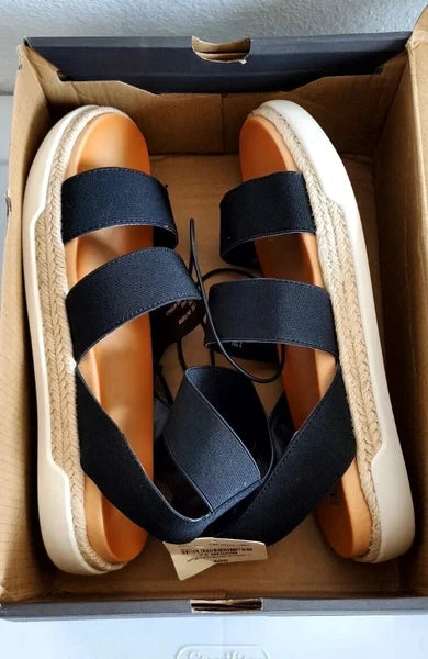 a.n.a Foster Strap Slide.Women's Sandals, Black / Tan, SZ 7.5 M NWB
