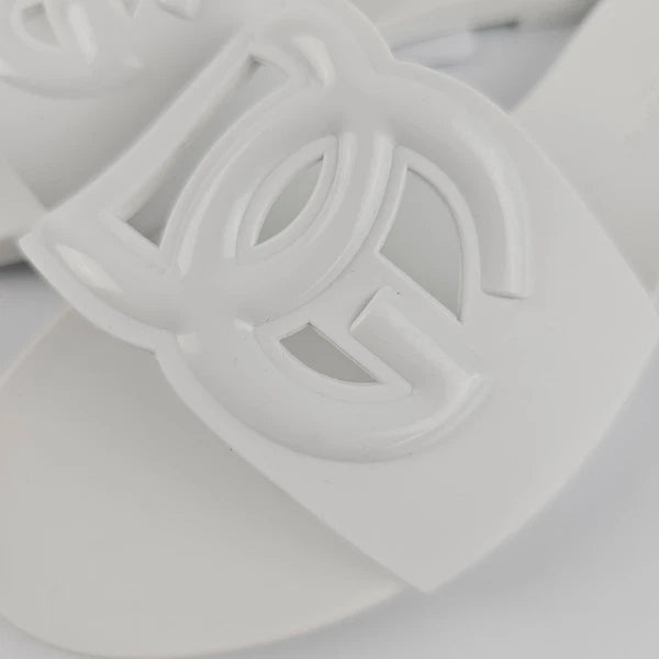 DOLCE&GABBANA Bianca White Slide Sandals New